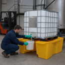 Single IBC Spill Pallet with Bucket for Safe Storage of Chemicals