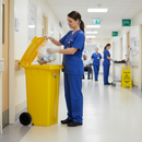 Premium 140 Litre Clinical Waste Bin - Hygienic, UV Resistant, Secure with Hazard Sticker | UK | COSHH | UK