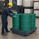 Recycled 4 Drum Spill Pallet for Safe Chemical Storage