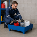 Powder-Coated Steel Spill Tray for Small Containers, 65 Litre Containment, 785 x 635 x 278 mm, for Safe Storage of Flammable Liquids