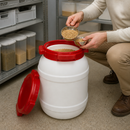 6.4L Wide Opening Polyethylene Drum, Air & Watertight, for Food Storage