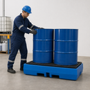 Polyethylene Spill Pallet for 2 x 205 Litre Drums, 270 Litre Containment, with Forklift Pockets, for Safe Chemical Storage