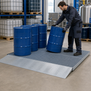 Galvanised Steel Spillage Decking with Grid, 2862 x 1362 x 78 mm, 278 L Containment Volume, 450 kg Wheel Load, for Safe Storage of Flammable Liquids