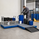 Polyethylene Spillage Decking with Galvanised Grid, 790 x 1500 x 150 mm, 148 L Containment Volume, for Safe Storage of Hazardous Substances (Classic-Line)