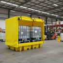 Covered Double IBC Spill Pallet 1140 Litre 2560 x 1350 x 2140mm for Outdoor Spill Control