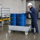 Mobile Steel Spill Pallet for Safe Hazardous Material Storage (2 x 200L Drums)