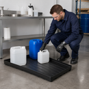 Dissipative Polyethylene Spill Pallet for 48 Litre Containers, 200 kg Load Capacity, Easy to Clean, for Chemical Storage
