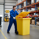 Premium 660 Litre Clinical Waste Bin with 4 Wheeled Maneuverability and Robust HDPE Material | Polyethylene | COSHH | UK