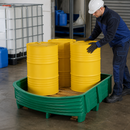 Polyethylene Spill Pallet Converter for 4 x 200 Litre Drums, 430 Litre Containment, with Flexible Front, for Chemical Storage