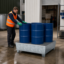 Galvanised Steel Spill Pallet for Safe Liquid Storage (4 x 205L Drums)