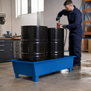 Steel Spill Pallet for 2 Drums with 238L Containment for Safe Storage