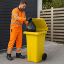 120 Litre Yellow Wheelie Bin for Waste Management