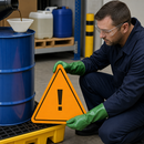 Multilingual Sticker Set for Emergency Spill Kits, 200mm x 200mm, Eye-Catching Orange, for Safety Signage