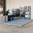 Galvanised Steel Spillage Decking with Grid, 1862 x 1862 x 78mm, 450kg Wheel Load, 248 Litre Containment, for Safe Storage of Flammable Liquids