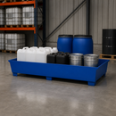Painted Steel Spill Tray for 2700mm Shelves, 1200L Containment, 4000kg Load Capacity, for Hazardous Material Storage