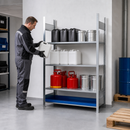 Steel Hazmat Small Container Rack with 3 Adjustable Grids, 2000mm Height, for Flammable Liquids Storage (Extension Unit)