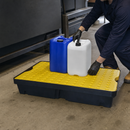 60 Litre Polyethylene Spill Tray with Removable Grid for Safe Liquid Storage