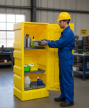 Premium Heavy Duty Storage Cabinet with 70 Litre Capacity, 3 Removable Shelves, and Lockable Doors for Safe Chemical Storage | DSEAR | UK