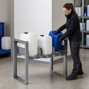 Steel Galvanised Stacking Shelf for 3 x 20L, 3 x 30L or 2 x 60L Canisters, 435kg Load Capacity, Forklift Pockets, for Safe Hazardous Material Storage