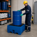 Polyethylene Spill Pallet for 1 x 200 Litre Drum, 245 Litre Containment, with Grid, for Safe Storage of Hazardous Substances