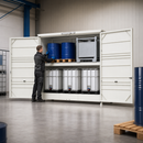 Steel Hazardous Materials Storage for 24 x 205 Litre Drums or 6 x 1,000 Litre IBCs, 1160 Litre Containment, with Lockable Hinged Doors, for Safe Liquid Storage