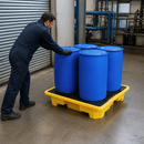 Stackable 4 Drum Spill Pallet for Safe Chemical Storage