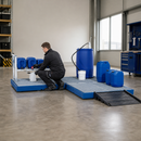 Polyethylene Spill Decking with Galvanised Grid, 1500 x 1500 x 150 mm, 287 L Containment, for Safe Chemical Storage (Classic-Line)