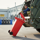 Premium 140 Litre Heavy Duty Wheelie Bin with Durable Rubber Wheels for Easy Mobility in Red | COSHH | UK