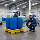 Premium Stackable Spill Pallet for Four 205 Litre Drums - Durable Polyethylene with Chemical Resistance and Easy Cleaning Features | COSHH | UK