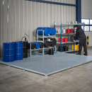Galvanised Steel Spillage Decking, 1862 x 1862 x 78 mm, 248 L Containment, 2000 kg Wheel Load, for Safe Storage of Flammable Liquids (Pack of 1)