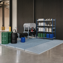 Galvanised Steel Spillage Decking with Grid, 1862 x 1862 x 78mm, 450kg Wheel Load, 248 Litre Containment, for Safe Storage of Flammable Liquids