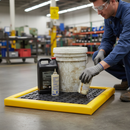 Premium Poly-Spill Pad with Removable Grate for Safe Storage of Chemicals and Liquids, 2'x2'x2' Dimensions, 9 Litre Sump Capacity | COSHH | UK