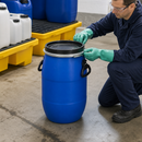 30 Litre Plastic Lidded Drum with Clamping Ring, UN Approved, for Safe Transport of Dangerous Goods