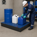 Polyethylene Spill Tray with Grid, 205 L Containment, 1168 x 1168 x 180 mm, for Chemical Storage