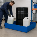 Steel Spill Pallet for 1 x 205 Litre Drum, 235 Litre Containment, Powder Coated Blue, for Safe Storage of Flammable Liquids