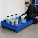 Painted Steel Spill Tray for Racking, 1780 x 1300 x 343 mm, 2000 kg Load Capacity, 530 L Containment, for Hazardous Materials Storage
