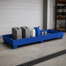 Painted Steel Spill Tray for 2700mm Shelving, 810L Containment, 3000kg Load Capacity, for Hazardous Material Storage