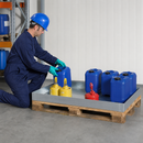 Galvanised Steel Spill Tray for Small Containers, 60 L Capacity, 766 x 1186 x 100 mm, for Safe Storage of Hazardous Materials