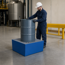 Compact Steel Spill Pallet for 1 Drum Storage (238L) Ideal for Hazardous Liquids