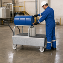 Mobile Steel Spill Pallet for Safe Hazardous Material Transport (2 x 205L Drums)
