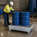 Galvanised Steel Spill Pallet for 2 x 205 Litre Drums