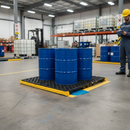 Premium Flexible Spill Pallet for Four 205 Litre Drums - UV Stabilized, Chemical Resistant, Compact Storage Solution | COSHH | UK