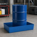 Steel Spill Pallet for 1 x 205 Litre Drum, 235 Litre Containment, Powder Coated Blue, for Safe Storage of Flammable Liquids