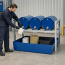 Steel Drum Rack and Dispensing Station for 3 x 60 Litre Drums, 265 Litre Containment, 1429 x 1210 x 837 mm, for Safe Storage & Dispensing