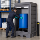 Polyethylene Hazardous Material Depot with Roller Shutter for 1 x 205 Litre Drum, 270 Litre Containment, Lockable, for Safe Storage