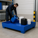 Painted Steel Spill Tray for Racking, 1780 x 1300 x 343 mm, 2000 kg Load Capacity, 530 L Containment, for Hazardous Materials Storage