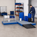 Polyethylene Spill Decking with Galvanised Grid, 1500 x 1500 x 150 mm, 287 L Containment, for Safe Chemical Storage (Classic-Line)