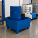 Steel Spill Pallet for 1 x 200 Litre Drum, 238 Litre Containment, Powder Coated Blue, for Safe Storage of Flammable Liquids