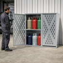 Galvanised Steel Gas Cylinder Cabinet for 20 x 11kg or 8 x 33kg Cylinders, 2-Wing Door, for Outdoor Use