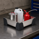 Stainless Steel Spill Tray for Small Containers, 5 Litre Containment, 250 x 400 x 95 mm, for Workplace Safety